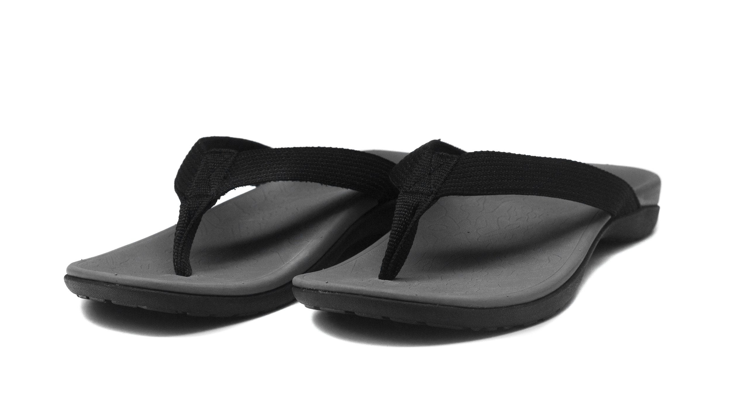 Axign Premium Orthotic Flip Flops Grey w/ Black Strap