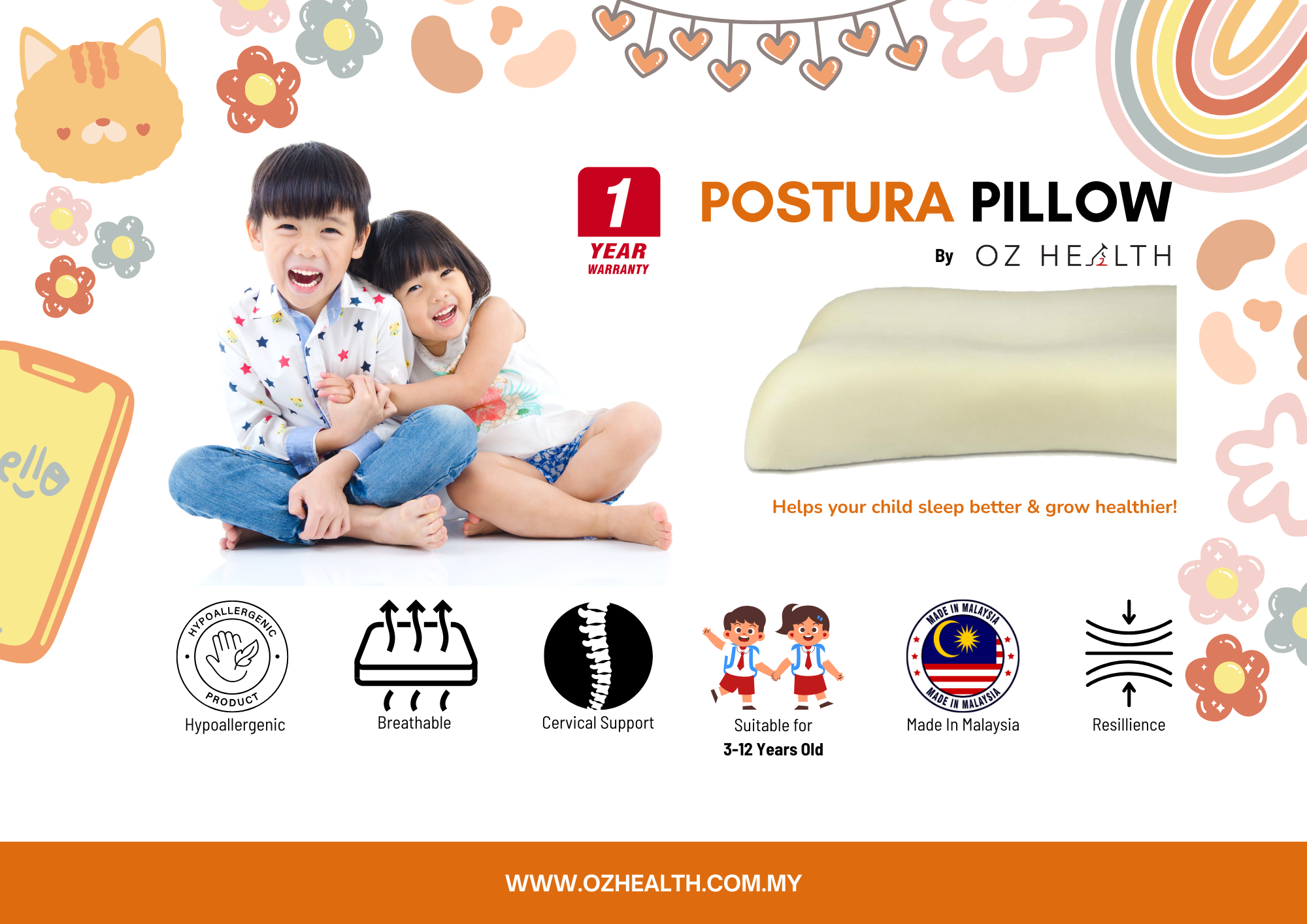 Postura Pillow by OzHealth - PRO KidZ
