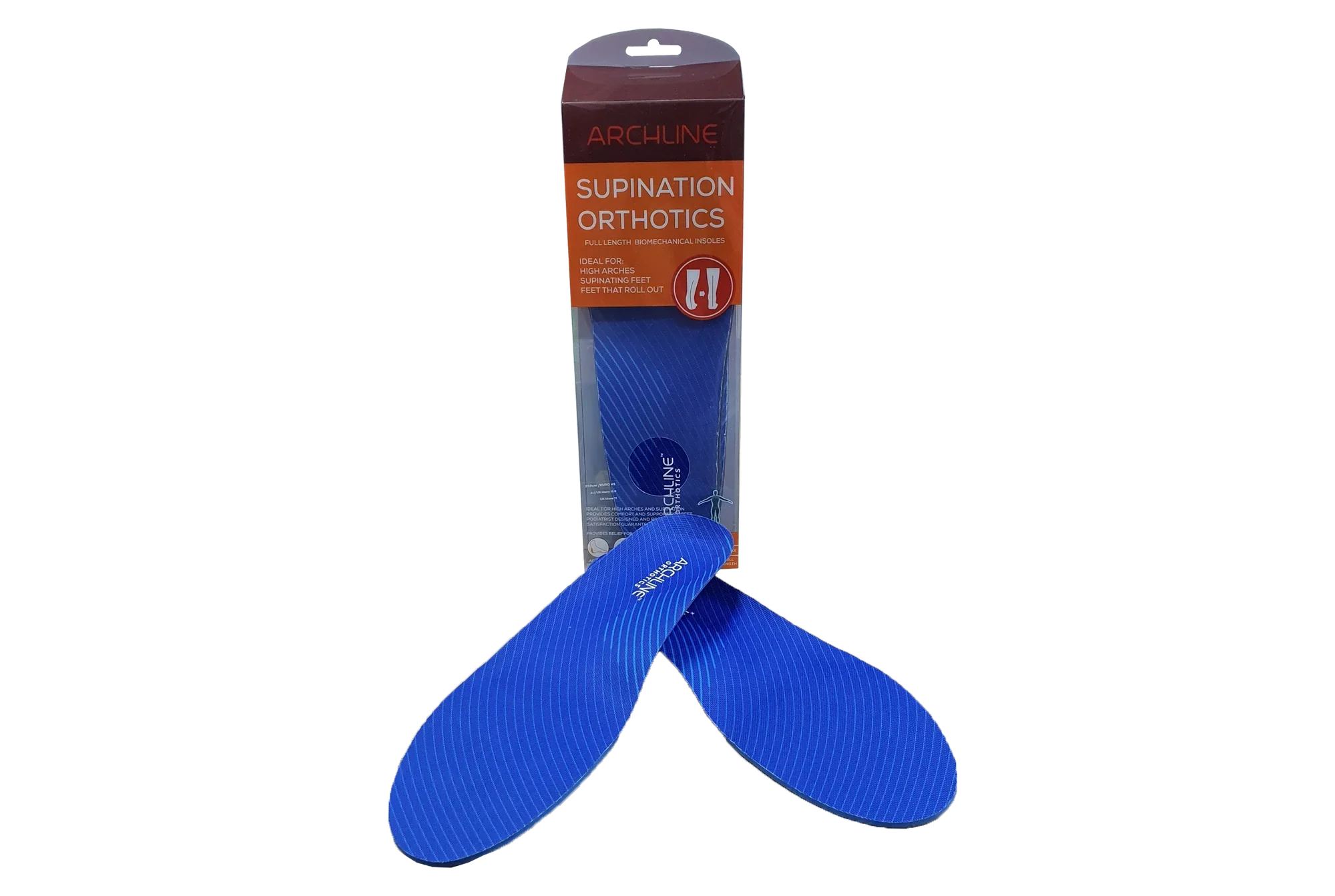 Archline Supination (High Arch) Orthotic Insoles Full Length (Unisex) Plantar Fasciitis