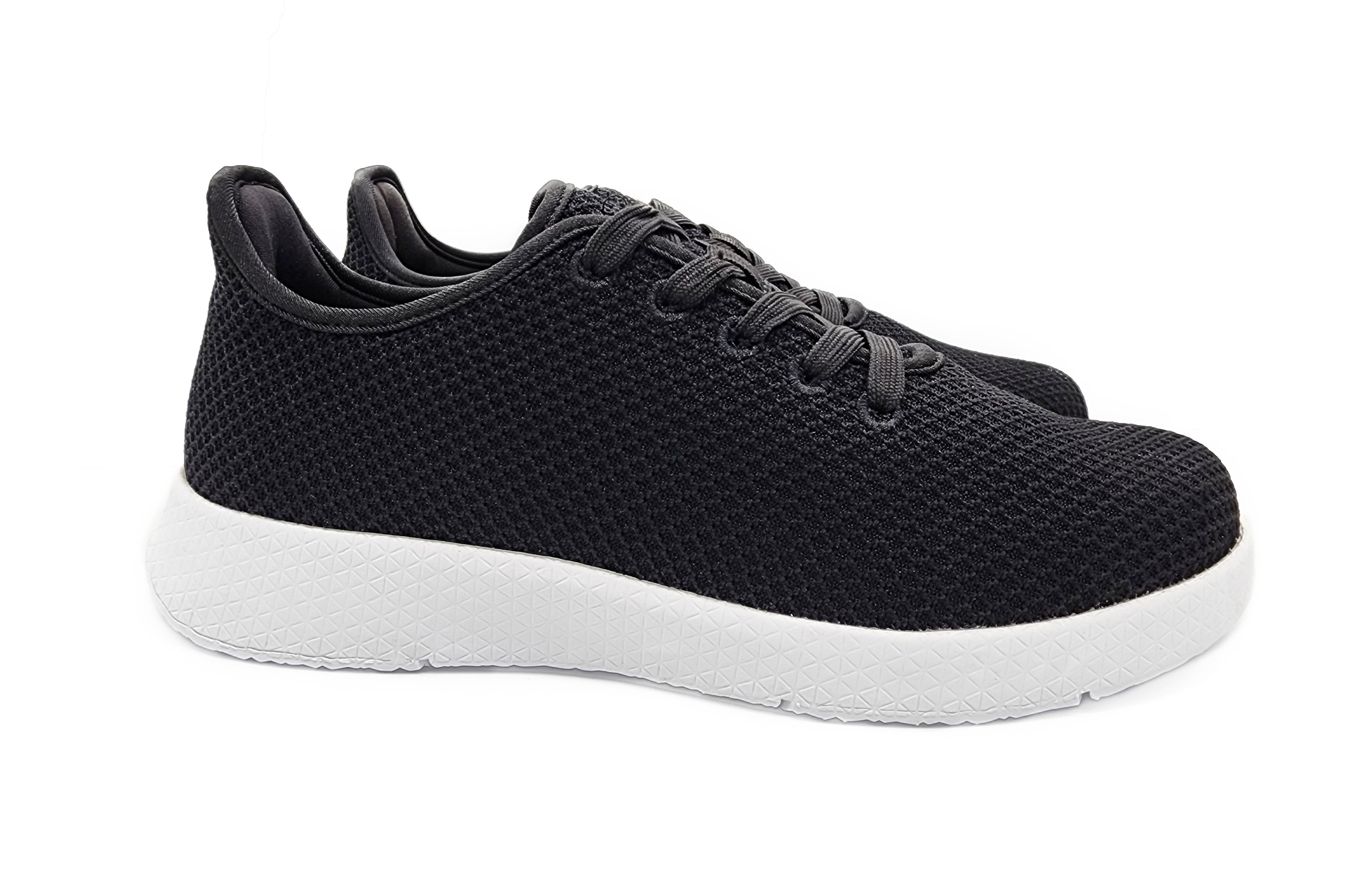 Axign River Lightweight Casual Orthotic Shoe - Black with White Sole