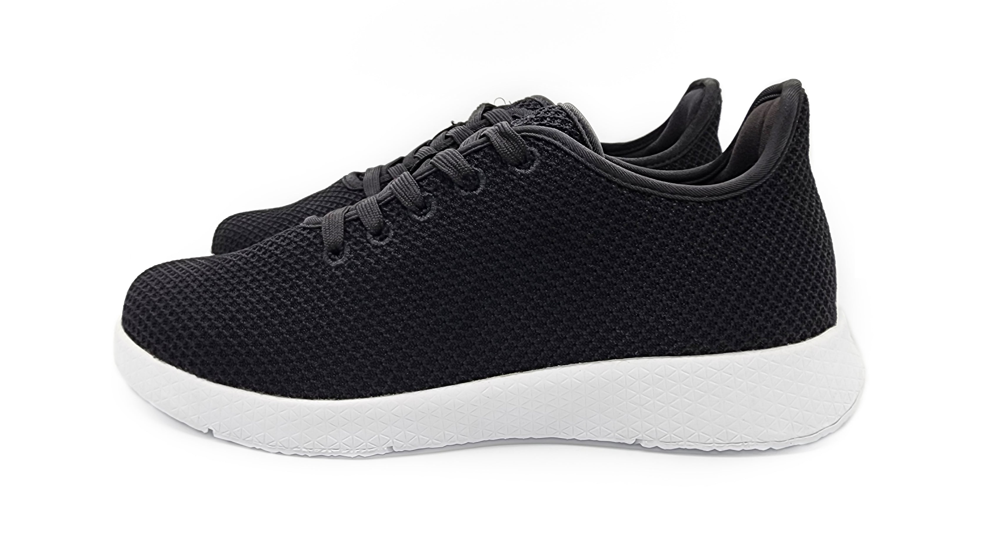 Axign River Lightweight Casual Orthotic Shoe - Black with White Sole