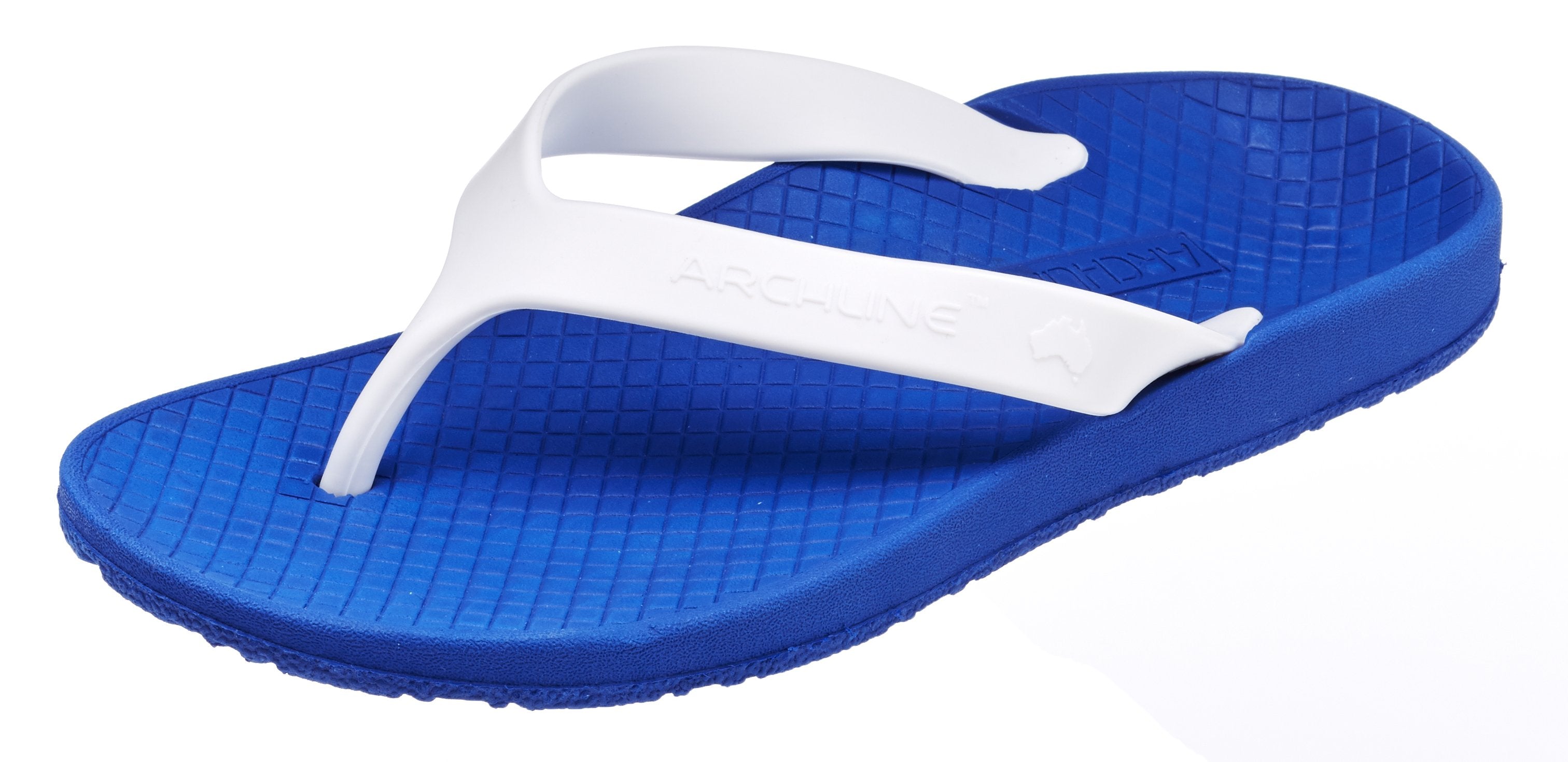 Archline Kids Orthotic Flip Flops Blue/White