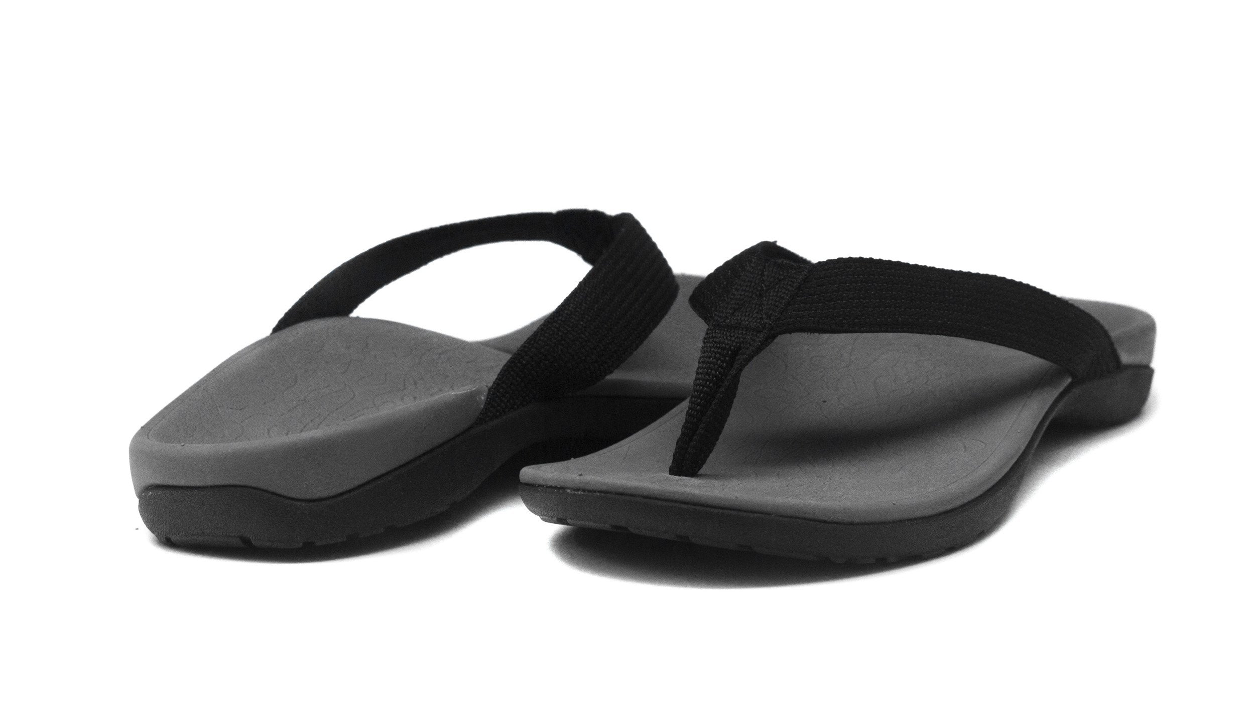 Axign Premium Orthotic Flip Flops Grey w/ Black Strap