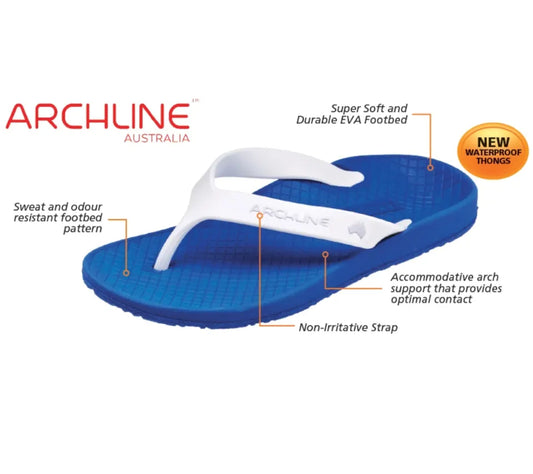 ARCHLINE ORTHOTIC THONGS - BLUE/ WHITE by Archline – photo 1